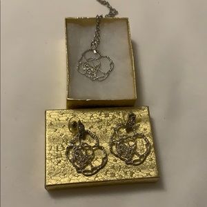 Sterling Silver Rose Petal Jewelry Set